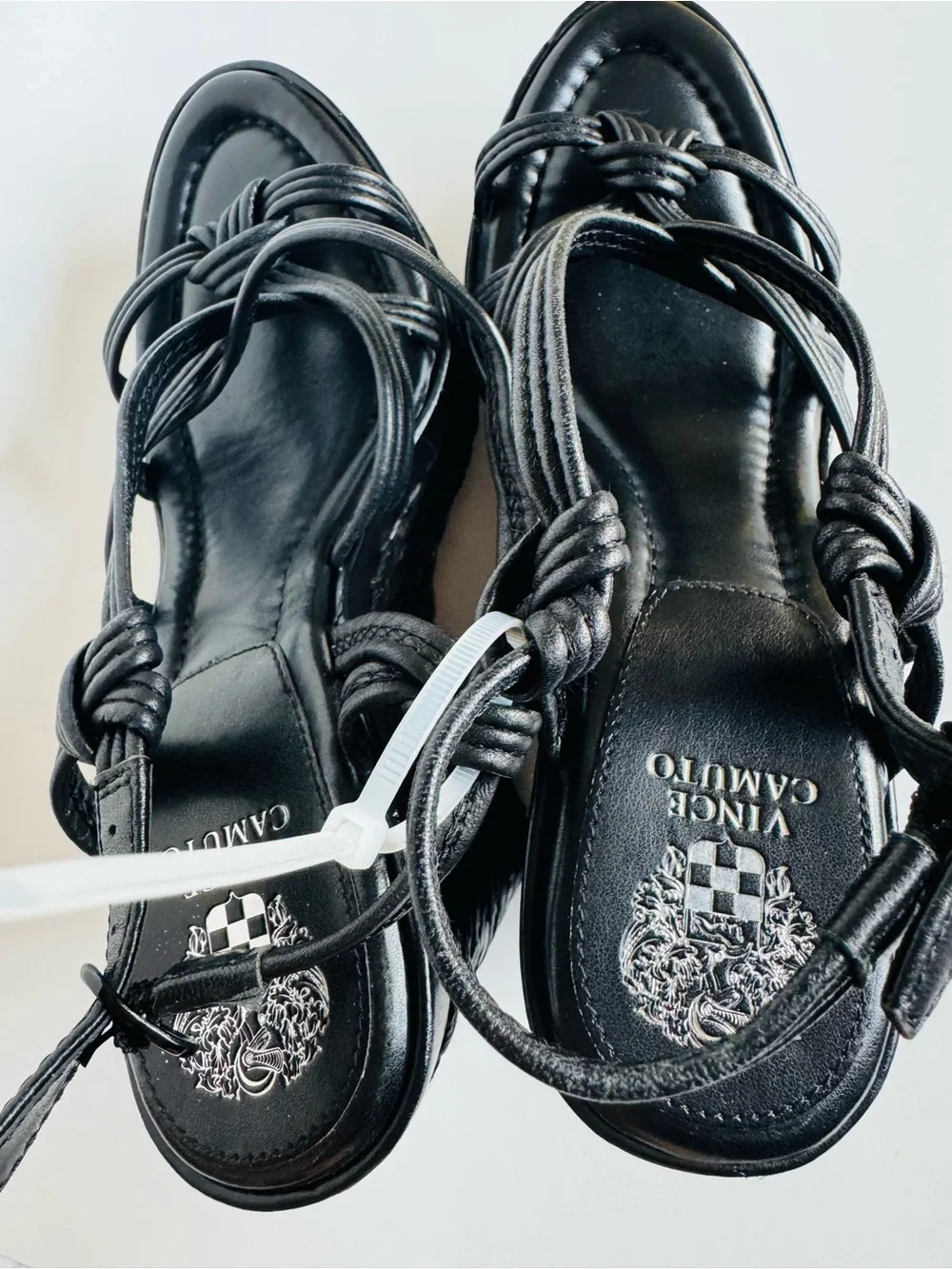 Vince Camuto Black Braided Wedge Sandals